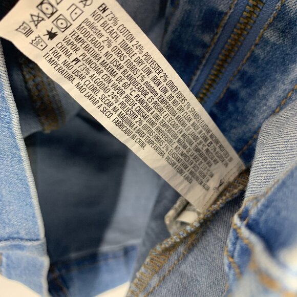 Forever 21 Denim Dress Blue Jean Bodycon Mini Overall Zip Front - Picture 6 of 9